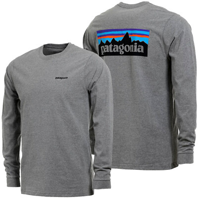 Patagonia Mens - P-6 Logo Long Sleeve Responsibili-Tee T-shirt - Gravel Heather