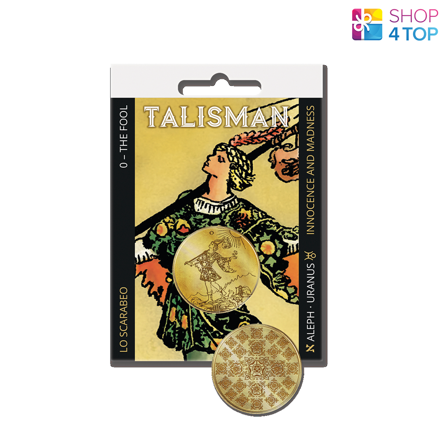 TAROT TALISMAN THE FOOL COIN INNOCENCE & MADNESS ALEPH