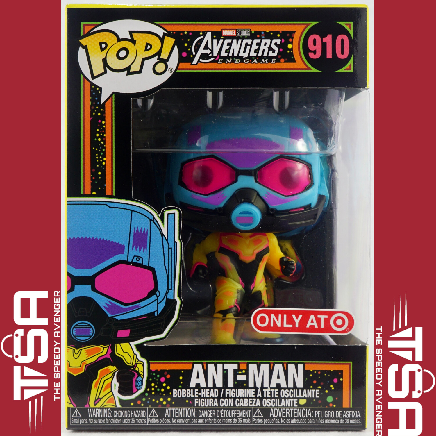 Funko Pop! Marvel BLACKLIGHT ANT-MAN Avengers Endgame #910 Target Exclusive