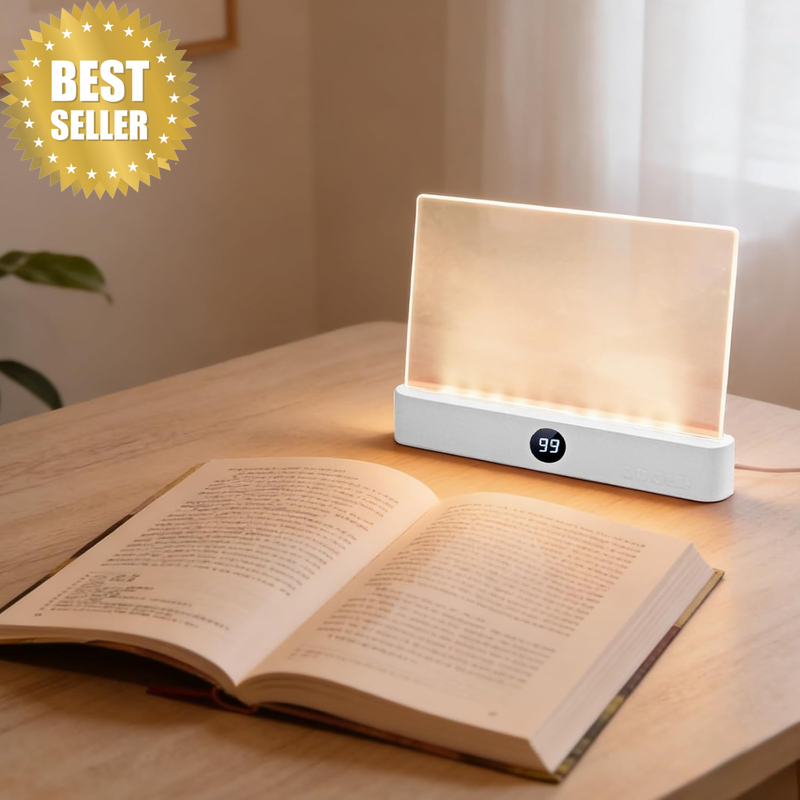 Rechargeable Book Light, 3 Color Modes Dimmable LED Lamp for Bed | Minimalist Wh