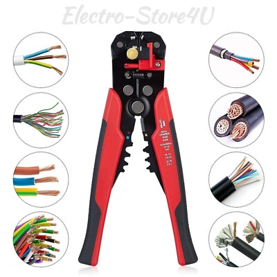 Self Adjusting Automatic Wire Stripper Cutter Crimper Cable Stripping Tool 8''