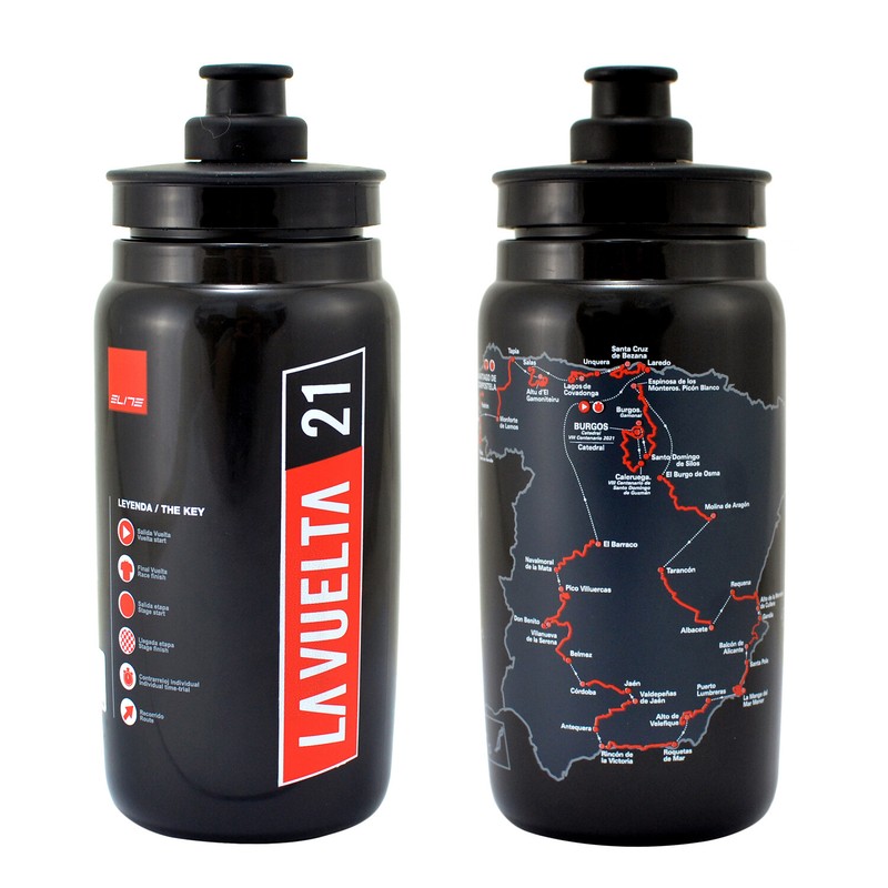 ELITE Fly Vuelta Water Bottle Black Map , 550ml