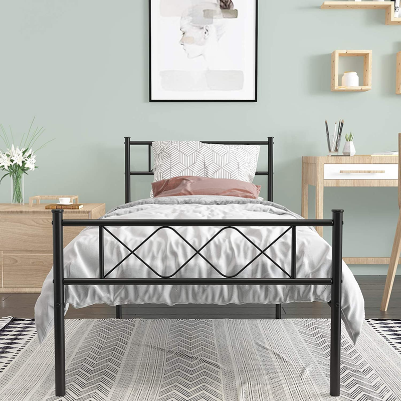 ,12.7 Inch Metal Platform Bed Frame With Storage Bed For Kids Girl