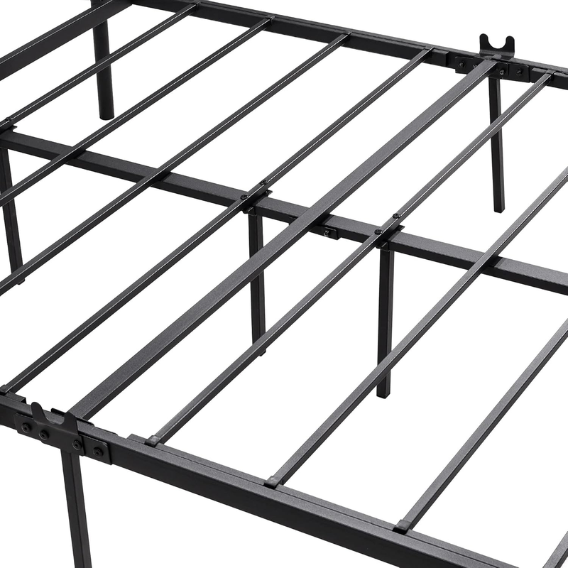 Black Queen Size Bed Frames with Wood Headboard,Queen Bed Frame with Storage No