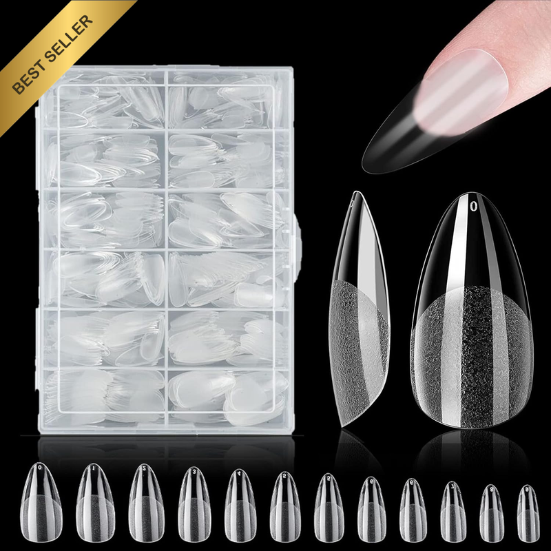Nail Tips for Gel Nails, 420 Pieces Artificial False Nail Tips, Full Cover Nail