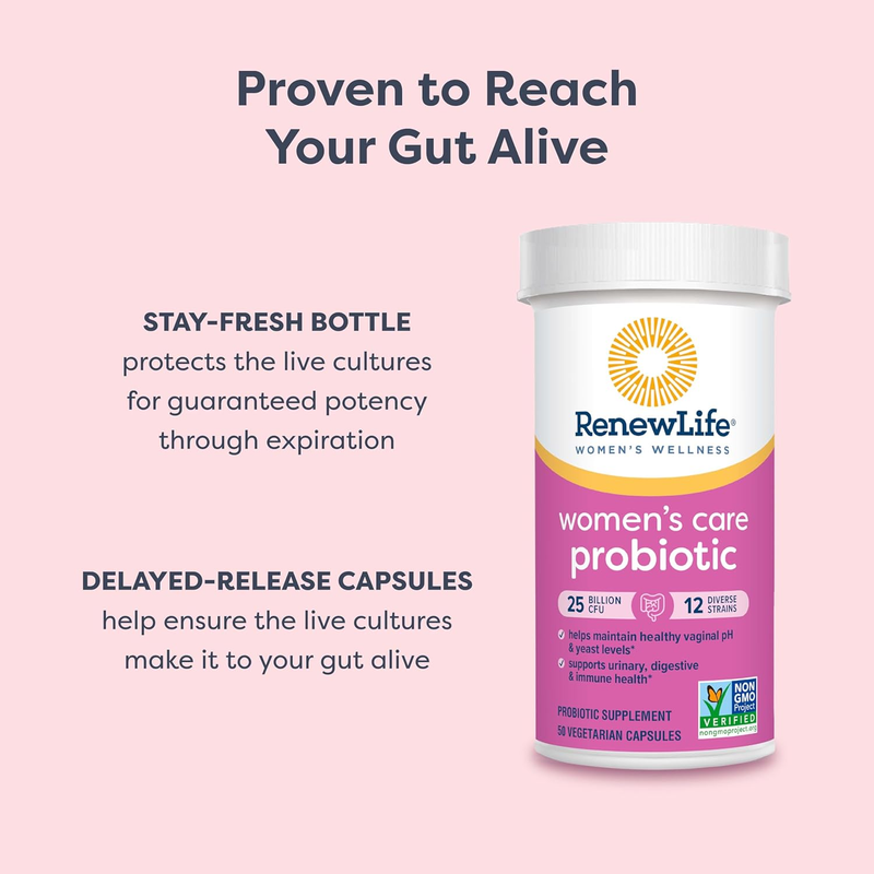 Renew Life Women'S Probiotic Capsules, Supports Ph Balance for Women, Vaginal, U