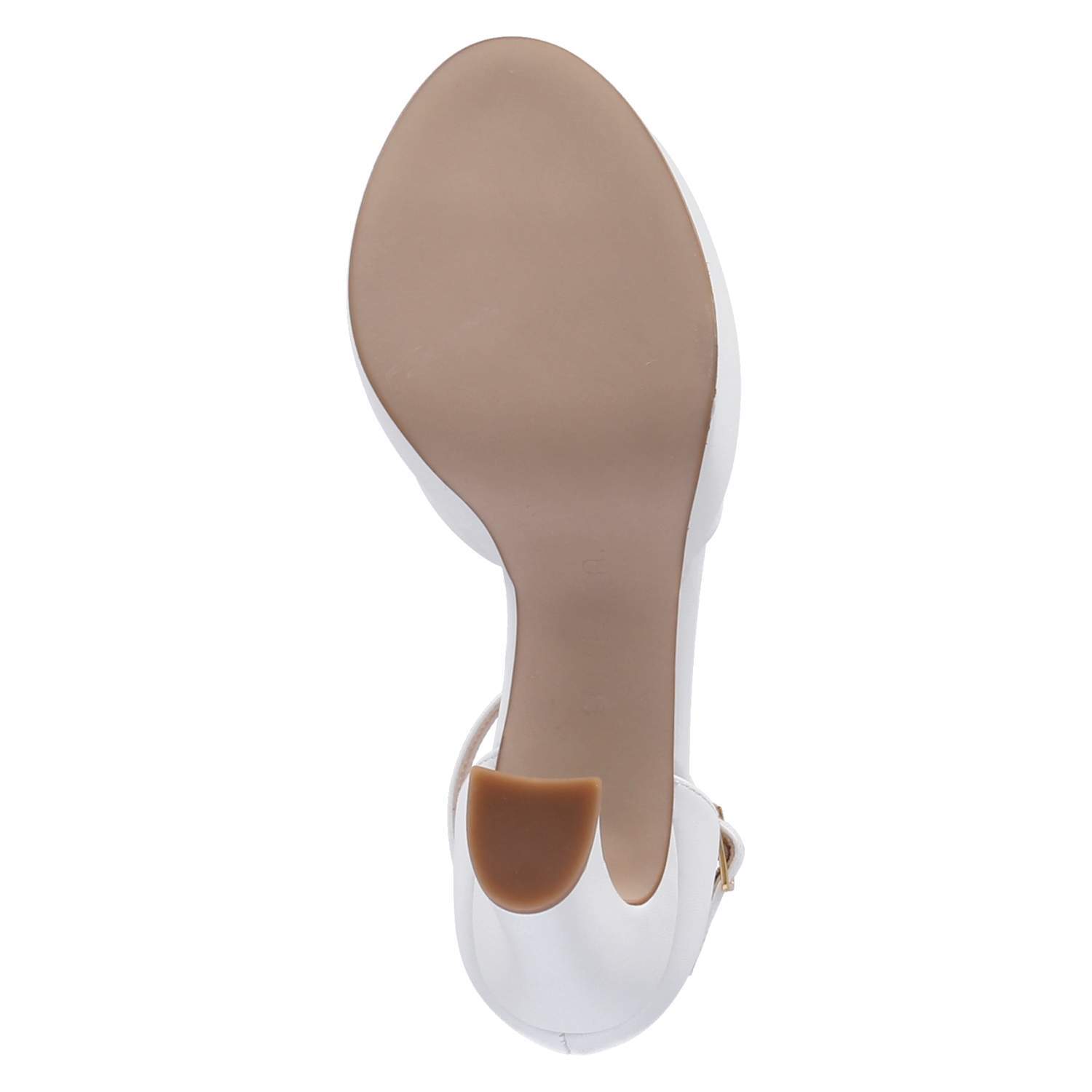 Pre-owned Unisa Brautschuhe Riemchen-sandaletten Vejer Weiss Leder Plateau Blockabsatz