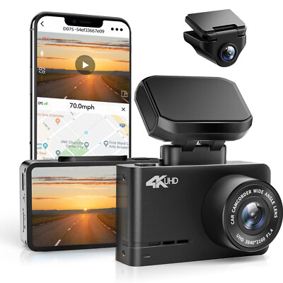 WOLFBOX D07 Dash Cam 4K/2.5K Front and Rear Dash Camera with WiFi&GPS