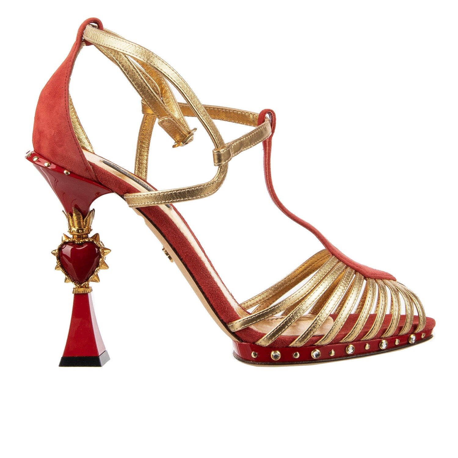 

DOLCE - GABBANA Босоножки на каблуке-сердечке BETTE Красное золото 39,9 США 9,5 09455, Красный, Bette