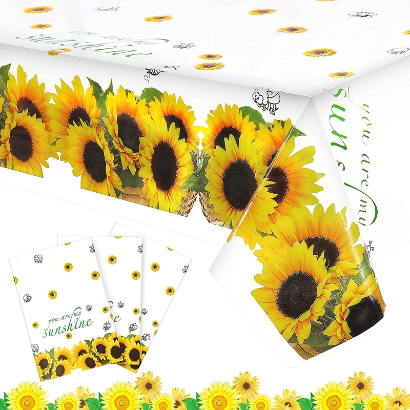 Sunflower Tablecloth Disposable Printed Plastic Tablecloth