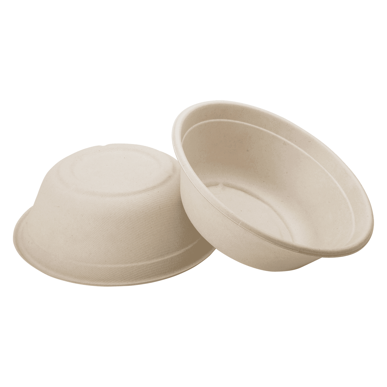 Karat Earth 40oz PFAS Free Bagasse Round Bowl, Natural - 500 pcs, KE-BBR40N-FF