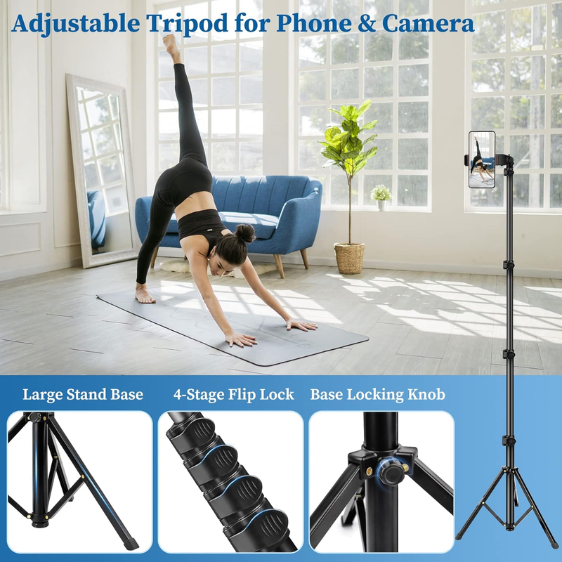Phone Tripod, 70" Selfie Stick Tripod Stand Cell Phone Tripods with Remote Phone