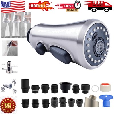Versatile 3-Function Kitchen Faucet Head with 15 Adapters - Easy Installation