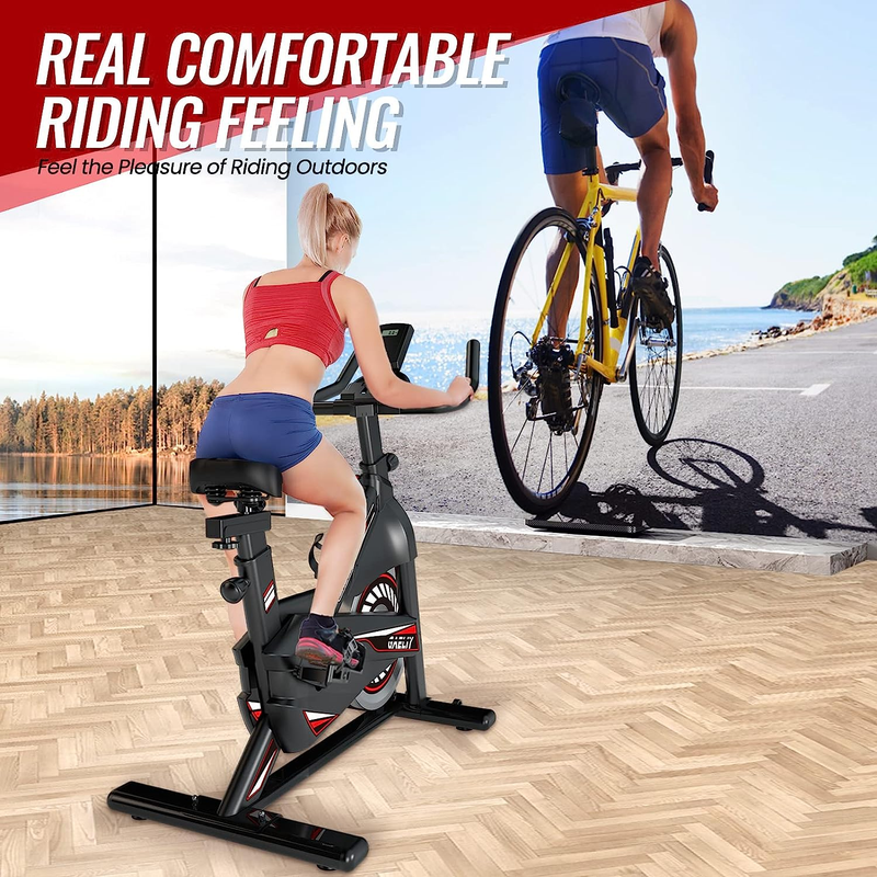 Exercise Bike-Stationary Bikes Indoor Cycling Bike, Spin Bike Belt Drive Indoor
