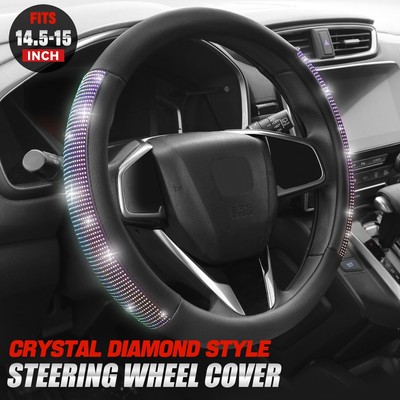Боковая накладка на рулевое колесо из синтетической кожи с кристаллами и бриллиантами 14.5-15