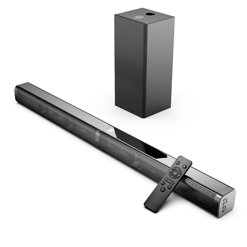 2.1 Channel TV Sound Bar with Subwoofer  TV Surround Sound Outdoor Indoor 100W