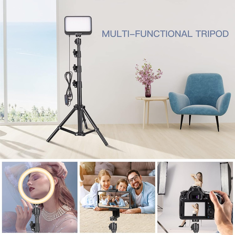 LED Video Light Kit, 2Pcs Dimmable Continuous Portable Photography Lighting with