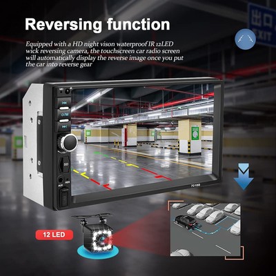 Nhopeew Double Din Car Stereo with Bluetooth and Backup Camera 7 Inch Touch S...