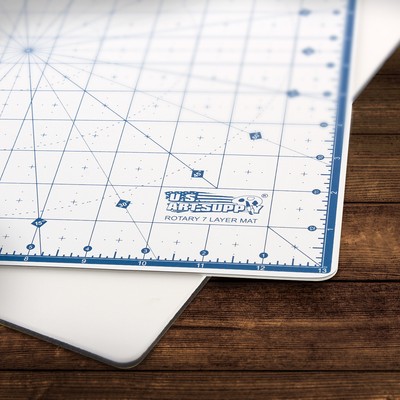 14" x 14" WHITE Self Healing 7-Ply Durable Round Rotating Cutting Mat