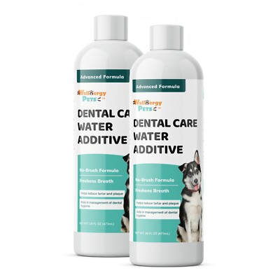 Water Additive for Dog & Cat [Pack of 2] -Fresh Breath, Natural Tooth Cleaning 