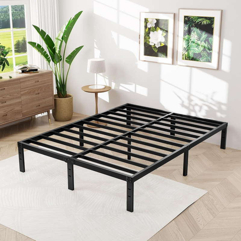 Queen Bed Frame, 14 Inch Queen Size Bed Frame with Underbed Storage, Heavy Duty