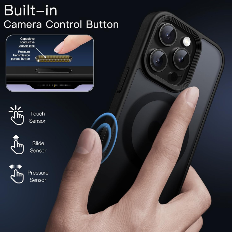 Magnetic Case for iPhone 16 Pro 6.3-Inch with Camera Control Capture Button, Com