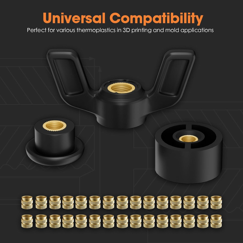 Heat-Set Threaded Inserts, M3 Heat Set Insert for 3D Printing Components and Pla