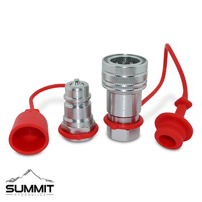 5/8'' SAE Ag Hydraulic Quick Connect Couplers, Poppet Pioneer Style (7/8-14 ORB)