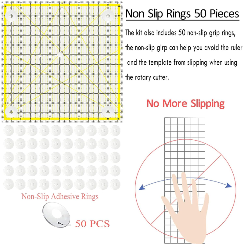 8 Pack Acrylic Quilting Ruler, Square Transparent Fabric Quilter Ruler with Doub