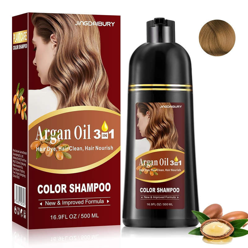 Fvquhvo Hair Dye Shampoo Blonde, Argan Oil Instant Hair Color Shampoo, Long Last