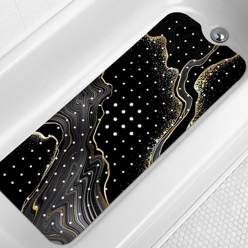 LNOND Marble Bath Tub Mat Non Slip, Extra Long 40 X 16 Inch anti Slip Mat for Ba