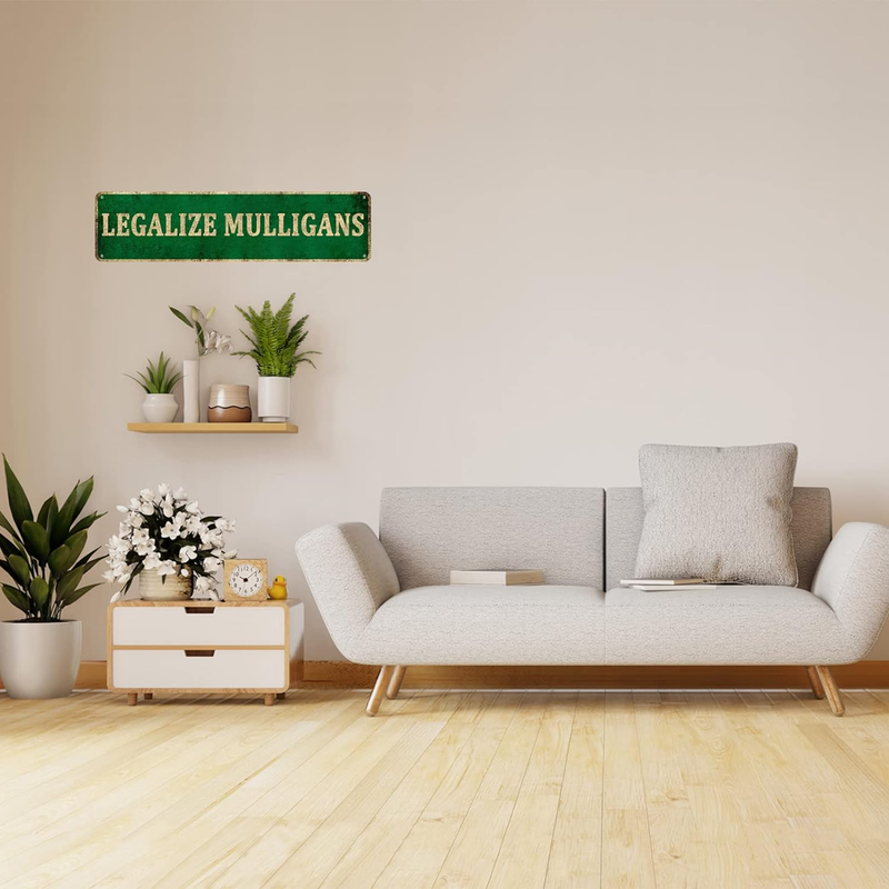 Legalize Mulligans 4" X 16" Funny Tin Sign, Golf Accessory Clubhouse Decor Man