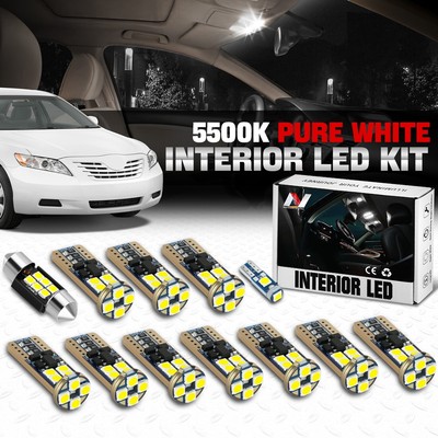 [12шт]Для 07-11 Camry Белый внутренний светодиодный купол, Предоставленный Картой, Лицензионная лампочка