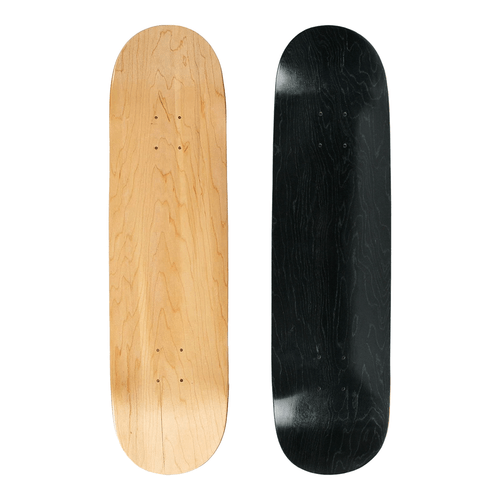 2 Blank Skateboard Decks 8.0 Natural and Stain Black