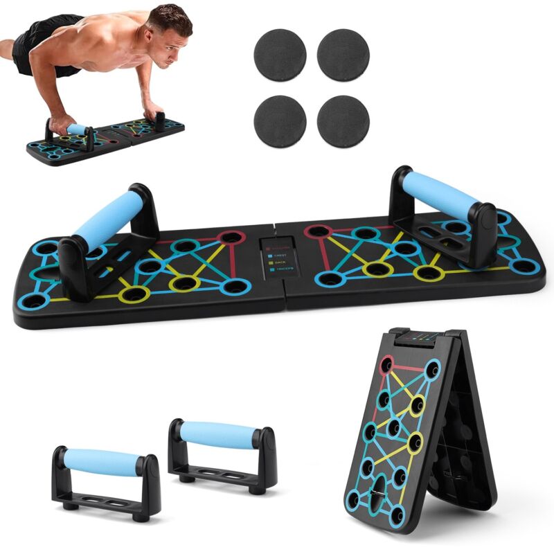 18 in 1 Push Up Rack Board System Fitness Workout Train Gym Exercise Stands