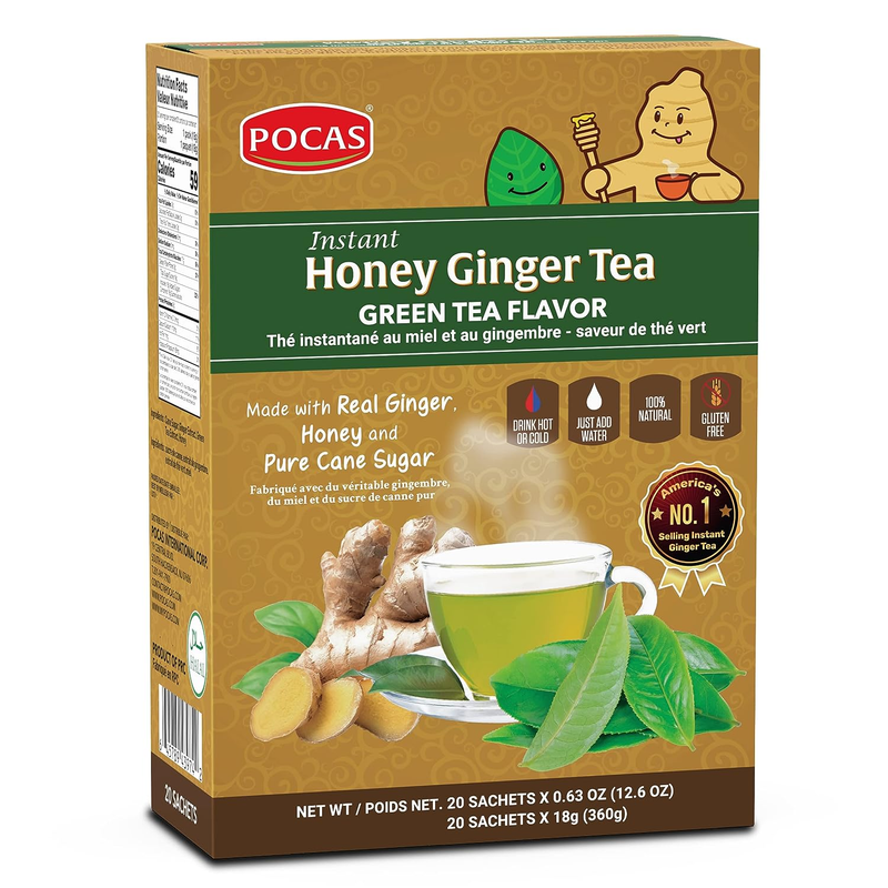 - Instant Tea Powder Packets With Green Tea Extract & Ginger Ho