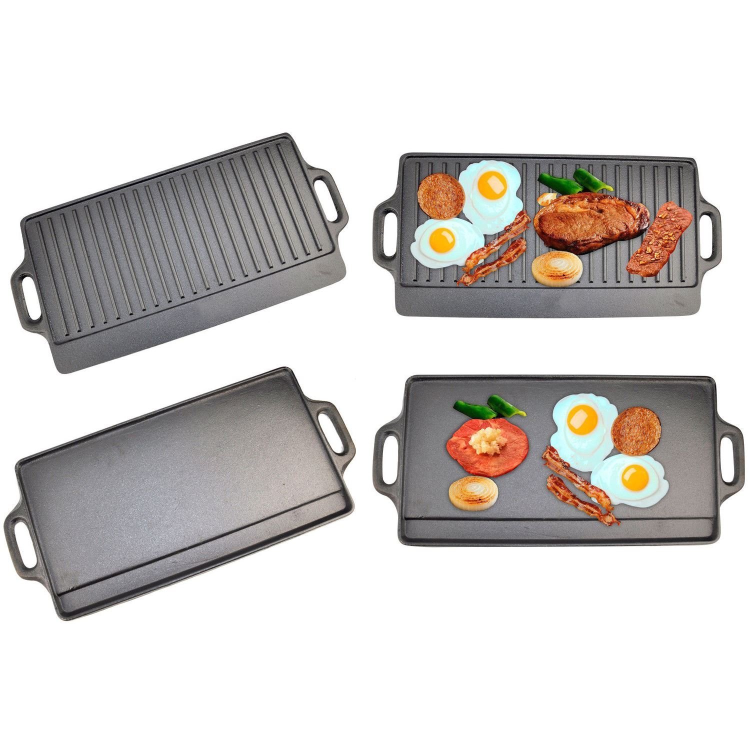 Grill Griddle Pan Cooking Frying Eggs Pancakes Sausages Steak