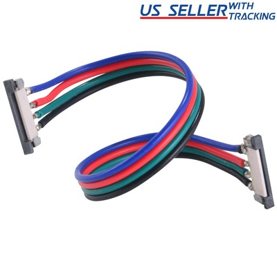 (10-Pack) Low Profile Solderless Pigtail Connector for 5050 RGB LED Strip 10X