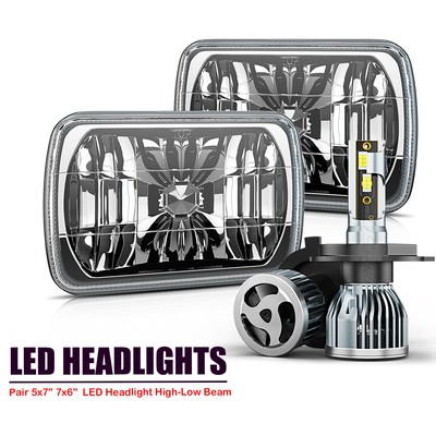 2pcs 5X7'' 7x6'' LED Headlights For Jeep Cherokee XJ Wrangler YJ