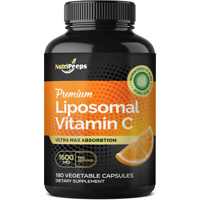 NutriPeeps Liposomal Vitamin C 1600mg -180 Capsules Immune System Supplement