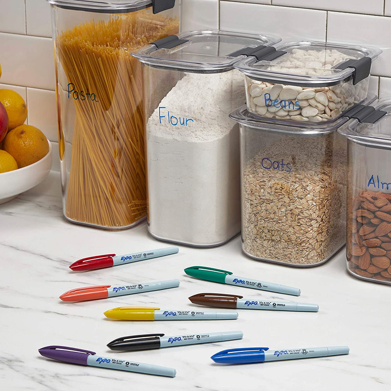 Vis-A-Vis Wet Erase Markers, Fine Point, Assorted Colors, 8 Count