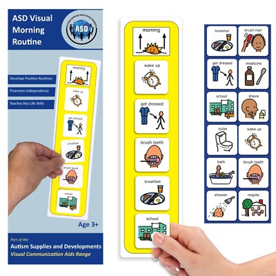 Morning Routine Chart   Premium Durable Plastic   Visual Schedule for Kids wi...