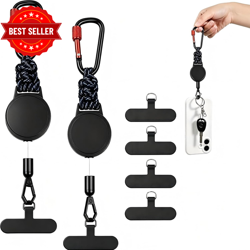 Retractable Anti-Theft Phone Strap with Heavy Duty Phone Tether Tab-2 Pack
