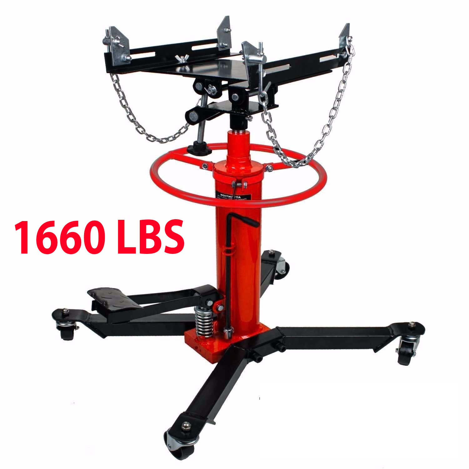 1660lbs Transmission Jack 2 Stage Hydraulic W/ 360° For Engine Lift