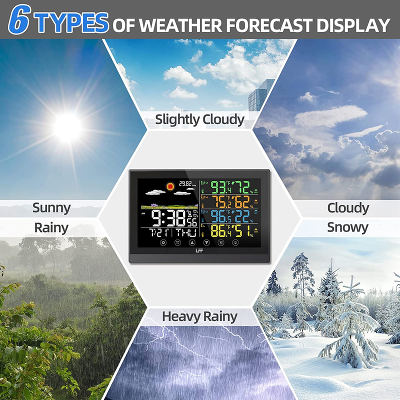 Weather Station LFF Weather Stations Wireless Indoor Outdoor w/ Multiple Sensors