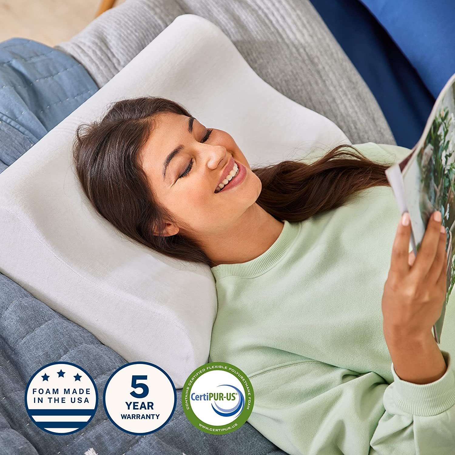Cylen home life bamboo memory foam contour clearance pillow