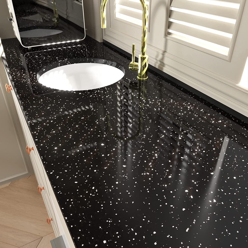 Granite Contact Paper for Countertops Waterproof Kitchen Countertop Peel and Sti