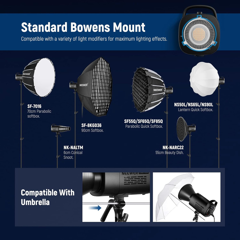 CB60 RGB 70W LED Video Light with App Control, Bowens Mount COB Full Color Conti