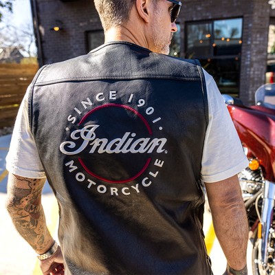 Pre-owned Indian Motorcycle Polaris Men's Western Vest, Black