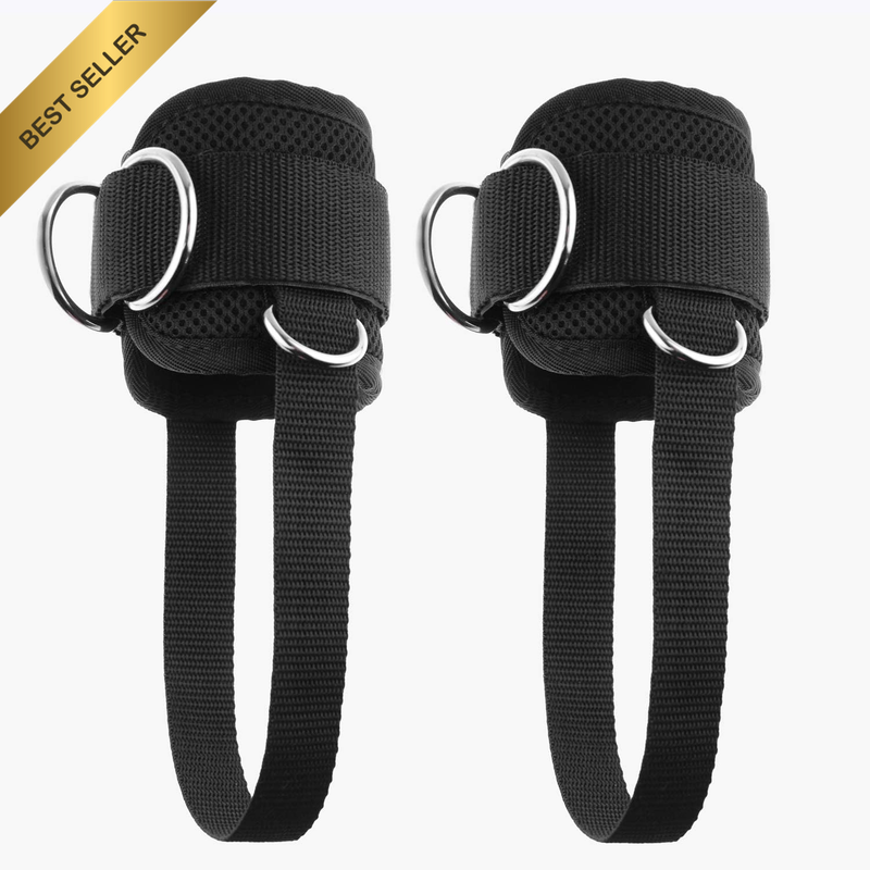 Upgrade Cable Machine Ankle Straps Neoprene Padded 4 D Ring Cuffs Glute Leg Work